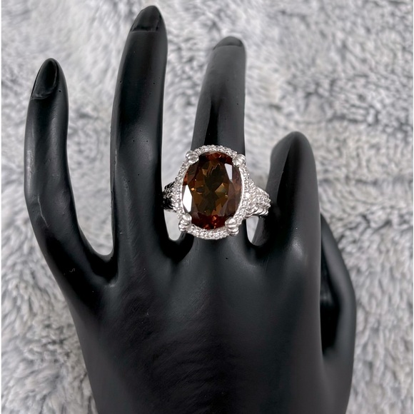 Judith Ripka Cognac Quartz Sterling Silver Ring